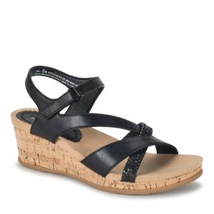 Nichole Black Wedge Sandals by Baretraps